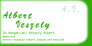 albert veszely business card